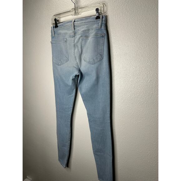 Frame Light Blue Wash Distressed Le High Skinny in Rush Jeans 28 - Picture 10 of 16